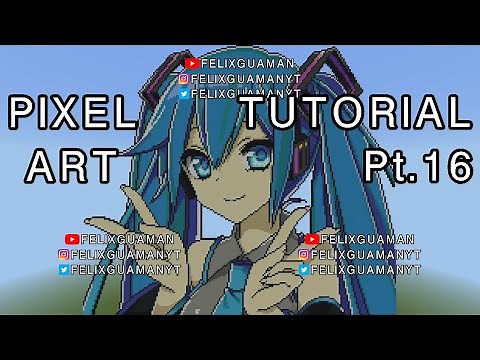 Minecraft Pixel Art Tutorial - Hatsune Miku Part 16
