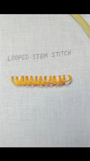 Looped Stem Stitch Embroidery 🧡 #shorts #handembroidery