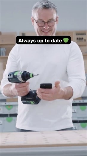 Festool on Instagram: "Always up to date. Always ready. 💚⁣ ⁣ With the Festool Connected App you keep your cordless tools and batteries up to date. Firmware updates install quickly and ensure stable performance, new functions and a perfectly coordinated workflow across your entire setup.⁣ ⁣ Have you already updated your tools this week 👇⁣ ⁣ #festool #festoolapp #connectedtools #softwareupdate"