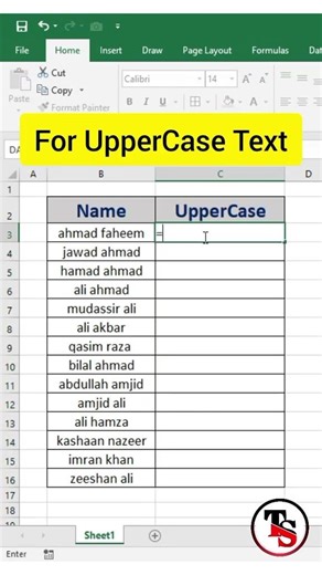 Uppercase Name conversion in Excel... #excel #excltips #exceltricks