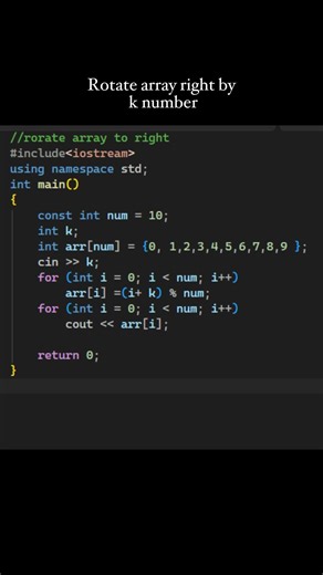 Rotate array right by k numbers