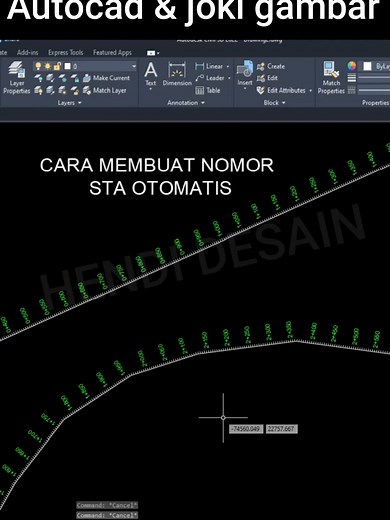 Cara Membuat No STA Otomatis di Autocad