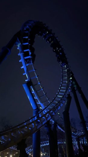 Would YOU ride this in the dark? Python at Efteling 🎆 #themepark #rollercoaster #shorts