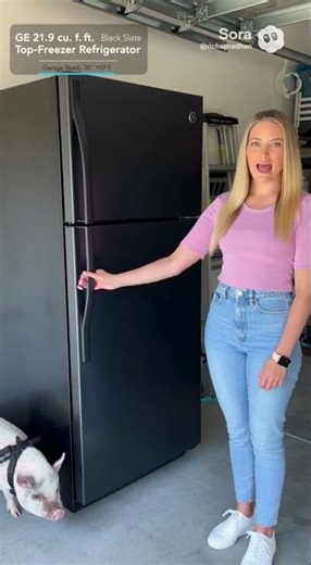 GE - 21.9 Cu. Ft. Top-Freezer Refrigerator with Garage Ready Performance from 38-110 Degrees F