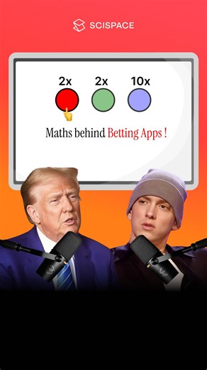 WhyNot Science on Instagram: "Maths behind betting apps? Ever wondered why color prediction games feel predictable but still make you lose money? 🤔 This video breaks down the mathematics behind betting apps using discrete probability, expected value, and the gambler’s fallacy. You’ll see why high payouts always come with low probabilities, why these games are not fair, and how our brain gets tricked into seeing patterns where none exist. In the long run, the math is clear: the house always wins