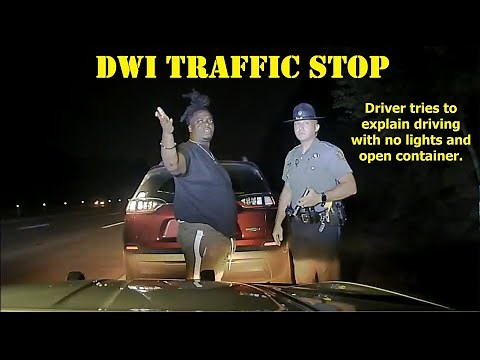 DWI Traffic Stop by Arkansas State Police Trooper - Driving with no lights