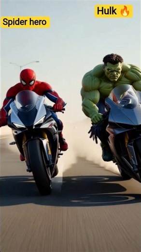 Spider-Man Wins the Bike Race Against Hulk 🏁🔥 | #spiderman #hulk #actionshorts #spiderhero