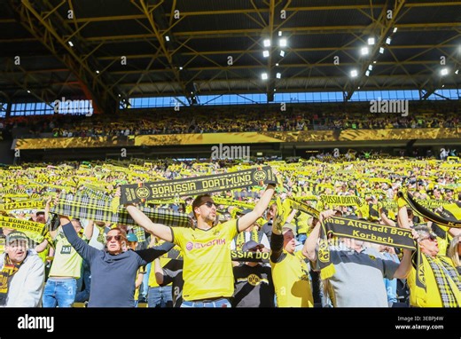 Dortmund, Deutschland: 26. April 2026 - 1. Bundesliga - 31. Spieltag - Borussia Dortmund vs. SC Freiburg Im Bild: Symbolbild Signal Iduna Park / Westfalenstadion mit BVB Fans und Fanschals DFL regulations prohibit any use of photographs as image sequences and/or quasi-video. (Photo by HMB Media/Madeleine Fantini/Sipa USA Stock Photo - Alamy