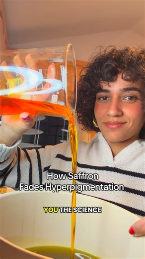 Hannah 👩🏽‍🔬 Biochemist & Natural Healer on Instagram: "This isn’t woo-woo. This is biochemistry. Saffron doesn’t just cover symptoms—it works at the cellular level to stop melanin overproduction while protecting against future damage. Your expensive serum oxidizes before it even touches your face. This? Stable, potent, recognized by your body. Science and spirit. Together. 💬 Comment FREESKIN and I’ll teach you the formula—or create it for you personally."