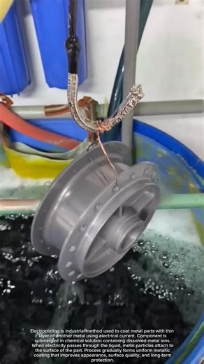 Industrial electroplating process for metal parts