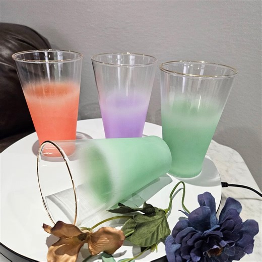 Anchor Hocking Ombre Glasses Pastel Colors - Etsy