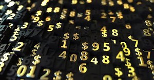 Dynamic Golden Numbers and Dollar Signs Background Animation