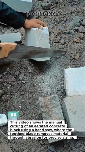 Hand Saw Cutting AAC Blocks | Precise Masonry Work #construction #tools #shorts