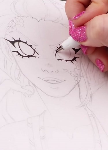 Drawing Daki from Demon Slayer #drawing #marker #demonslayer #kimetsunoyaiba