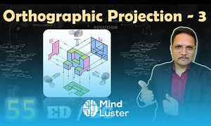 Mind Luster - Learn Orthographic Projection 3 Front View Top View Engineering Drawing OrthographicProjection