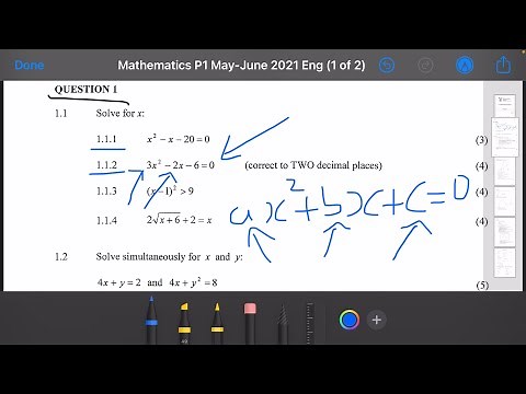 Grade 11/12 Mathematics P1 May/June 2021 | Solve for X | Exam revision