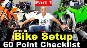 Ultimate Dirt Bike Setup Checklist | Over 60 Things! - Part 1 Part 1 of 3 videos in this series: Visit https://www.dirtbikechannel.com/winmydirtbike to get entered to win one of three bikes I’m giving away - Enter before December 15th 2020 Over the past decade, I have had the opportunity to set up more than 40 of my own full sized dirt bikes. During that time, I have also had the opportunity to help my buddies set up some of their bikes. When you count those bikes, and my kids bikes, I've set up