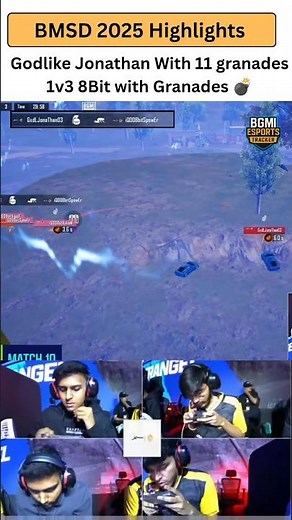 GodLike Jonathan 1v3 8Bit with 11 Grenades 😱 | BMSD 2025 Highlights | BGMI Esports