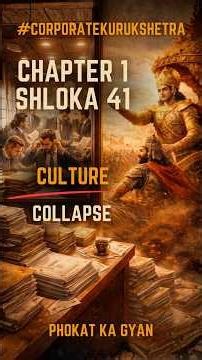 Corporate Collapse ka Asli Reason | Gita 1.41Organizations enemy se nahi girti.Culture collapse se