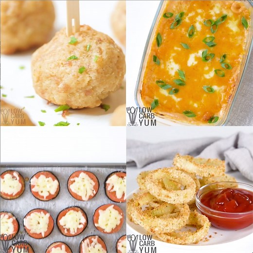 Ring in the New Year with some tasty keto-friendly appetizers! Sausage Balls: https://lowcarbyum.com/keto-sausage-balls/ Buffalo Chicken Dip: https://lowcarbyum.com/keto-buffalo-chicken-dip/ Eggplant Pizza Rounds: https://lowcarbyum.com/eggplant-tomato-recipe/ Onion Rings: https://lowcarbyum.com/keto-onion-rings/ | Low Carb Yum