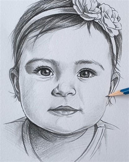91K views · 1.3K reactions | Cute baby pencil sketch technique 殺 | Arjun sethi sketches | Facebook