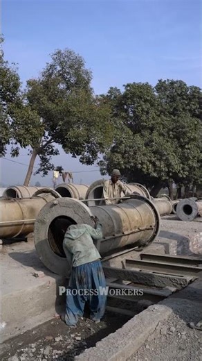 How Giant Concrete Sewer Pipes Are Made Inside an RCC Pipe Manufacturing Factory