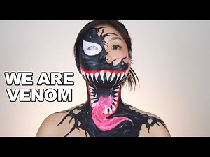 VENOM HALLOWEEN MAKEUP FACEPAINT TUTORIAL