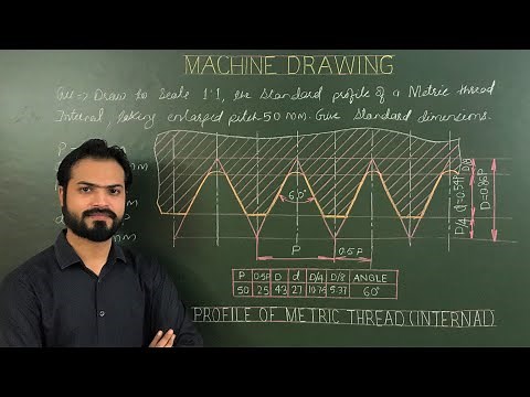 Internal Metric Thread Or Profile Of Metric Thread (Internal) In Machine Drawing (Part-6)