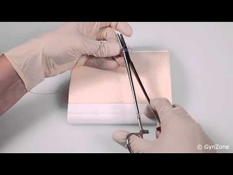 Self-locking starting knot shown with medical model