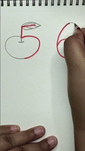 How to Draw Using Number 5 and 6 | Caterpillar & Apple Drawing for Kids | Easy Step by Step #shorts