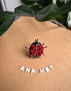 Beaded Ladybug Brooch - Etsy Canada