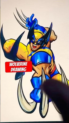 Drawing Wolverine from X-Men #xmen #wolverine #fanart #drawing #shorts #marvelvscapcom