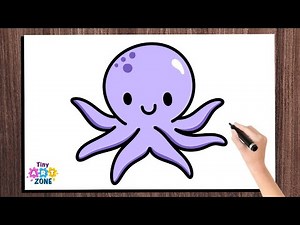 How to Draw Cute Kawaii Octopus easy for kids | Kawaii drawing | Kawaii octopus
