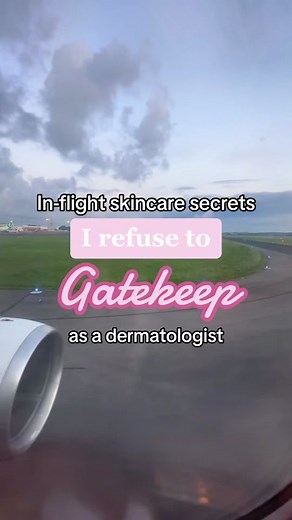 The tea has been spilled ☕️ #Flying #FlightSkinCare #InFlightSkinCare #Tanning #SPFHacks #AirplaneSkinCare #Dermguru