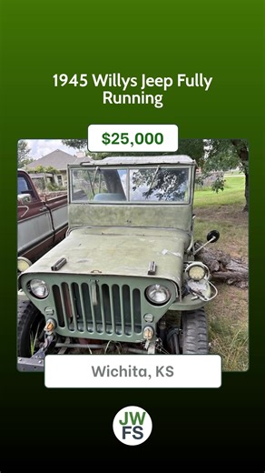 New Listings on Jeep Willys For Sale! 1.) 1945 Willys Jeep Fully Running located in Wichita, KS – Asking $25,000 2.) 1948 Jeep Willys Pickup located in Midland, MI – Asking $6,900 3.) 1963 Jeep Willys Wagon Custom V8 Hot Rod located in Beverly Hills, CA – Asking $19,950 4.) 1944 Jeep Wrangler Willys Sport Utility 2D located in Albuquerque, NM – Asking $15,000 To get more info on these ads and see more, visit the Willys only marketplace on our website. #willysforsale #jeepwillysforsale #willysjee