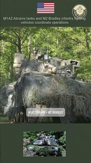 M1A2 Abrams tanks and M2 Bradley infantry fighting vehicles coordinate operations