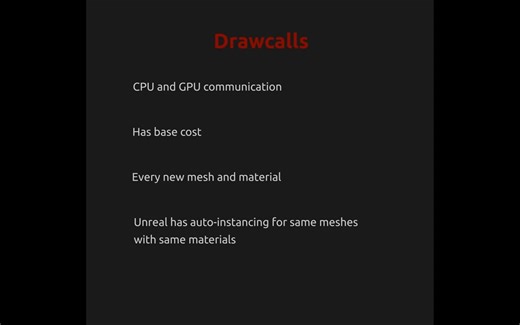 Drawcalls - 游戏优化101 - Unreal Engine