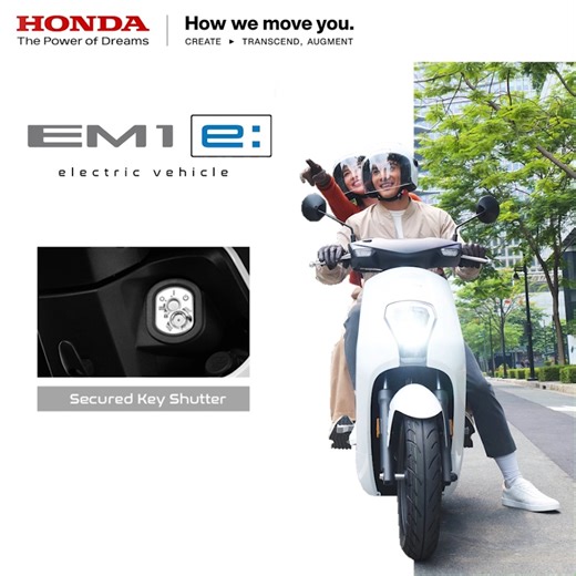 The EM1 e: features a Secured Key Shutter, that helps the rider to reduce the risk of theft. For more information: https://www.hondaph.com/motor/the-all-new-em1-e Take yours now! #EM1e: #RideWithSmoothEnergy #ElectricVehicle #HondaPH | Honda Philippines, Inc.