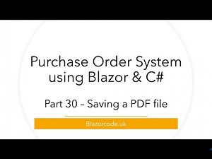 Creating a PDF file and Saving to the Server - Blazor Purchase Orders - 30