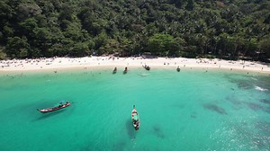 4K Aerial Drone Footage Paradise Beach, Kathu, Phuket, Thailand