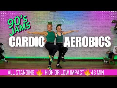 43 MIN OLD SCHOOL AEROBICS | Fat Burning Cardio | No Equipment | 90s Music Workout