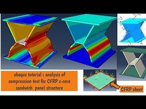 abaqus tutorial : analysis of compression test for CFRP x-core sandwich panel structure