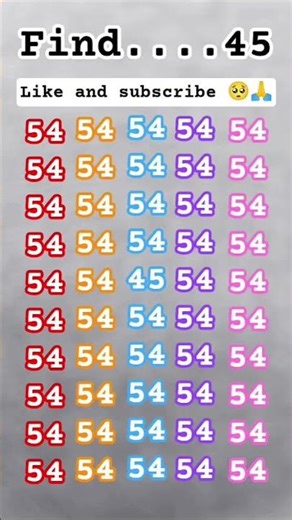 find the number of 45 #quiz #illusion #challenge #iqtest #puzzle #ytshorts