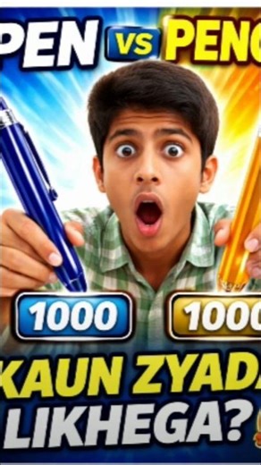 👉 “1000 Words Challenge 😱 Pen vs Pencil – Kaun Jeetega?!”#shorts #test #experiment #challenge