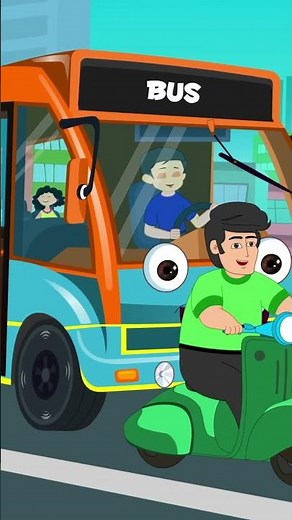 العجلات على الحافلة #shorts #cartoon #kids #vehicles #wheelsonthebus