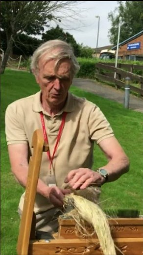 HAND SPINNING: Flax Processing: Hackling #spinflax #flax hackles #flax brake