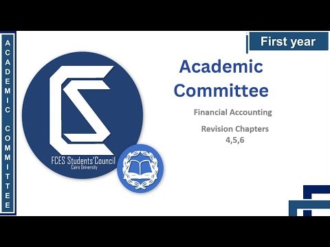 First Year - Financial Accounting - Revision of Chapters "4,5,6".
