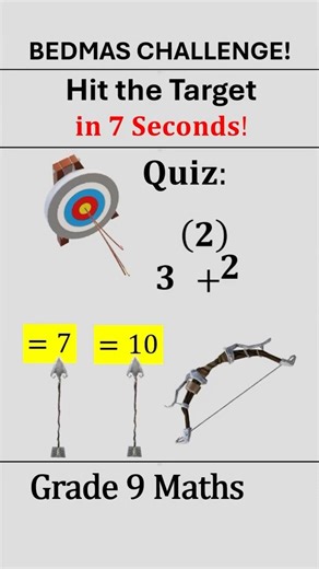 7‑Second BEDMAS Challenge! 🎯 Can You Hit the Correct Answer? Archery Math Game