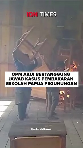 Tentara Pembebasan Nasional Papua Barat (TPNPB) Komando Daerah Pertahanan (Kodap) XXXV Bintang Timur, sayap militer Organisasi Papua Merdeka (OPM), mengklaim telah membakar sejumlah gedung sekolah di Kampung Borban, Distrik Okbab, Kabupaten Pegunungan Bintang, Papua Pegunungan, Jumat (12/7/2024). #idntimes #idntimesnews #tiktokberita #tiktoknews #papuaviral #opm #opmpapua