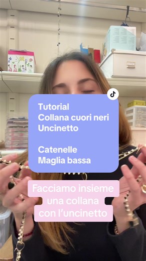 Tutorial Collana Uncinetto con Cuori Neri